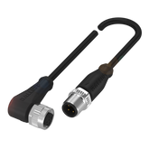 Balluff Cordset, M12 female 90deg A-code 5-pin / M12 male 0deg A-code 4-pin, 2m